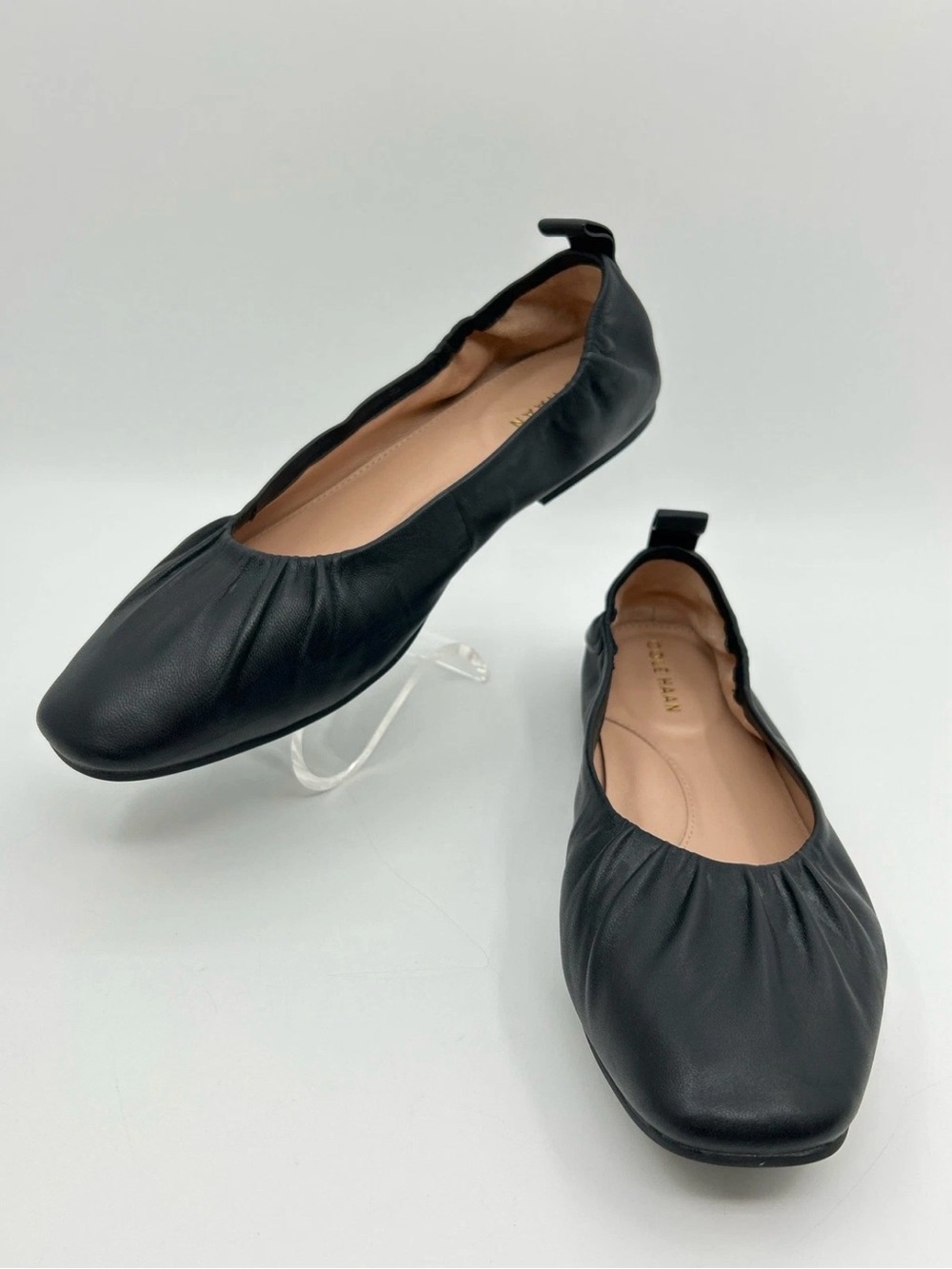 Cole Haan Women’s Black Gathered Leather Ballet Flats SZ 11B